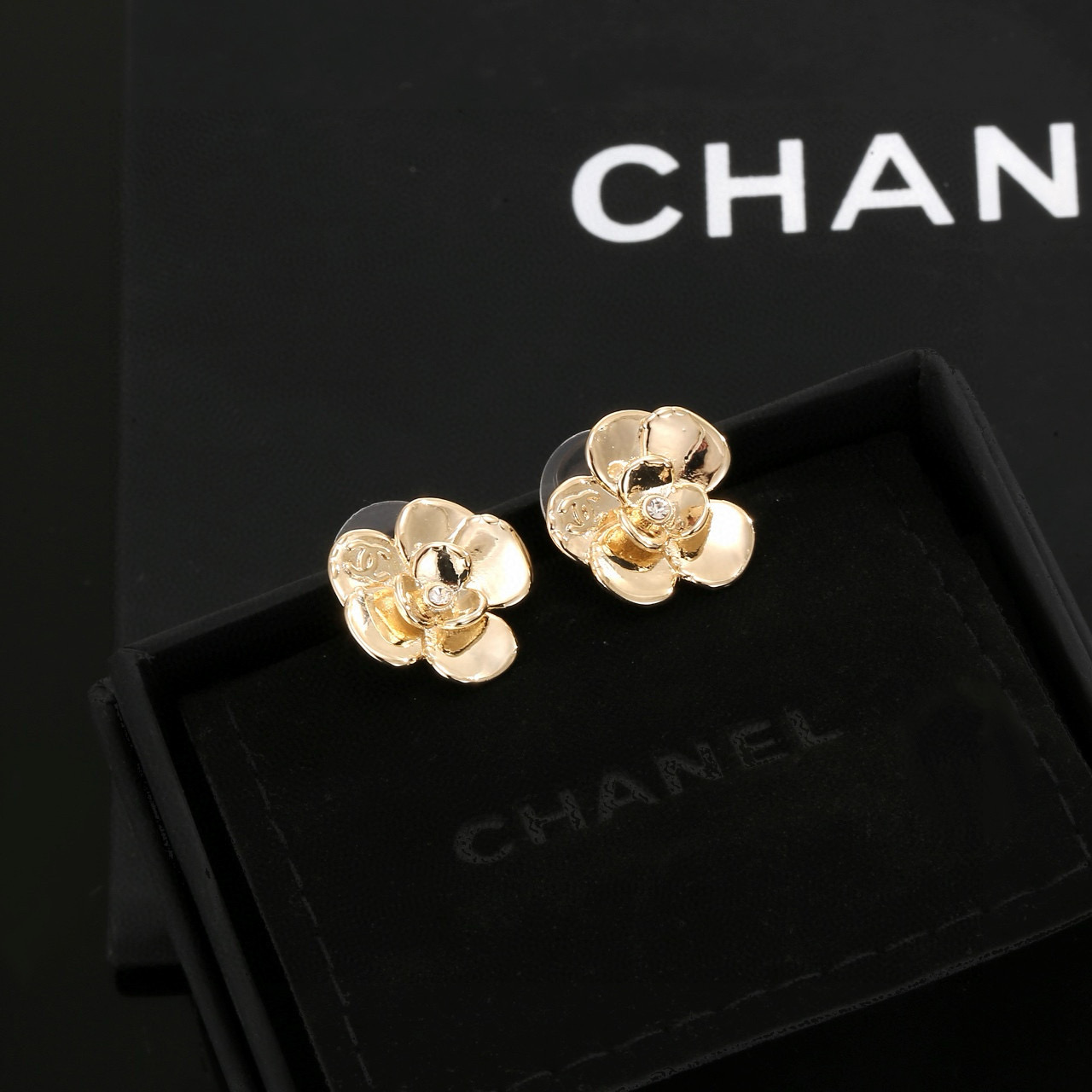 Chanel Camellia Stud Earrings