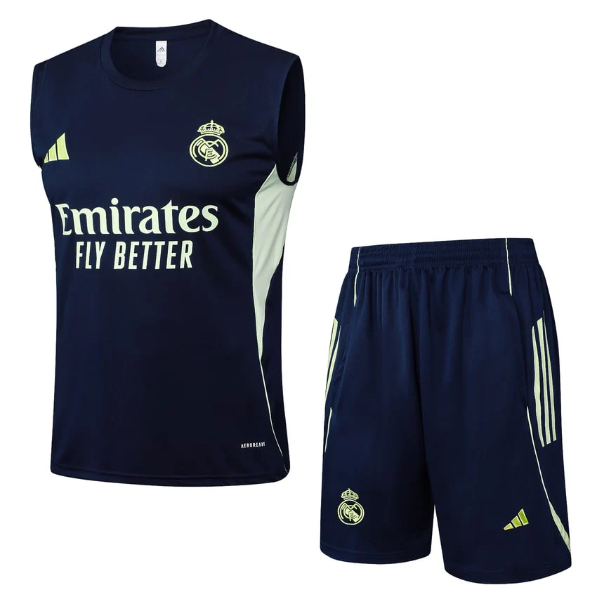 Real Madrid Tank Top Shorts Men 2025 2026 Dark Blue