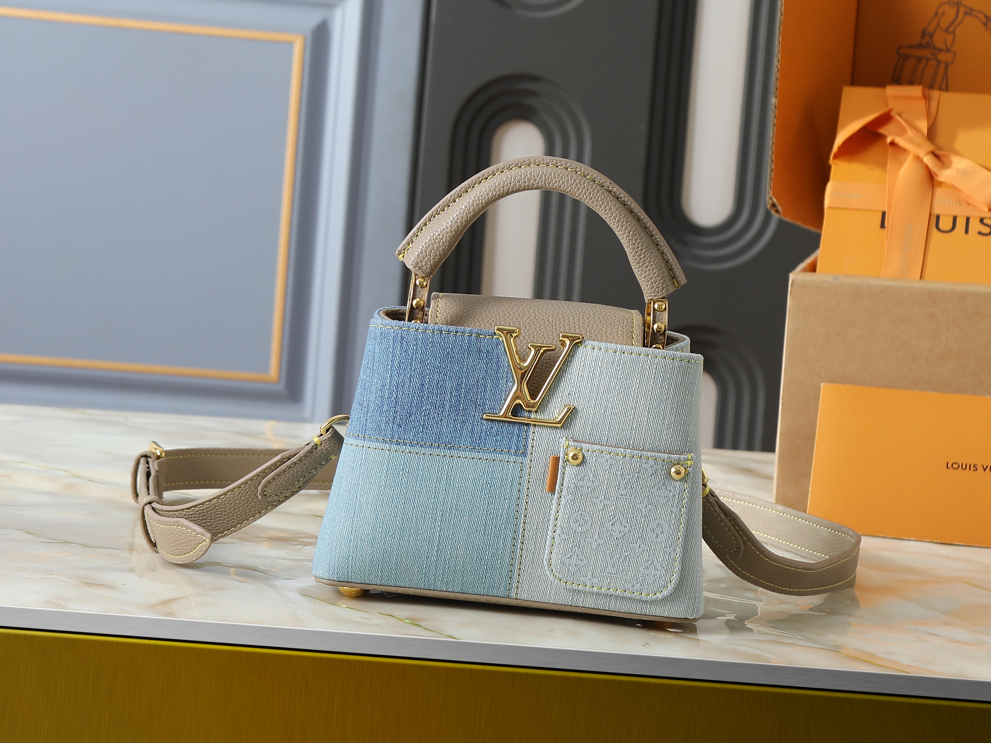 LV Capucines Denim Bag