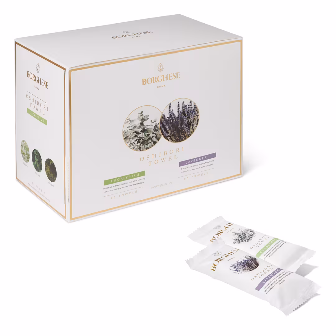 Borghese Spa  Hydrating Single Use Oshibori Assorted Towels