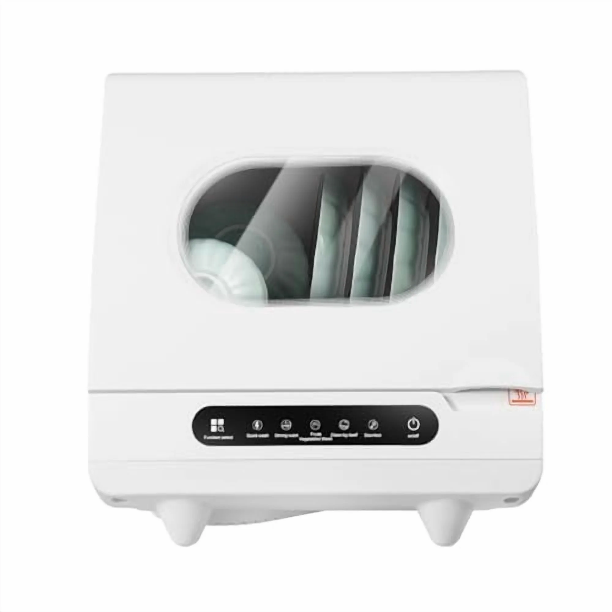5 functions Countertop Dishwasher with 5L Water Tank,Upgrade Hot Air Dry Function,800W White Portable Dishwasher for Clean Dishes Knives Vegetables Fruits,161.6H High Temp