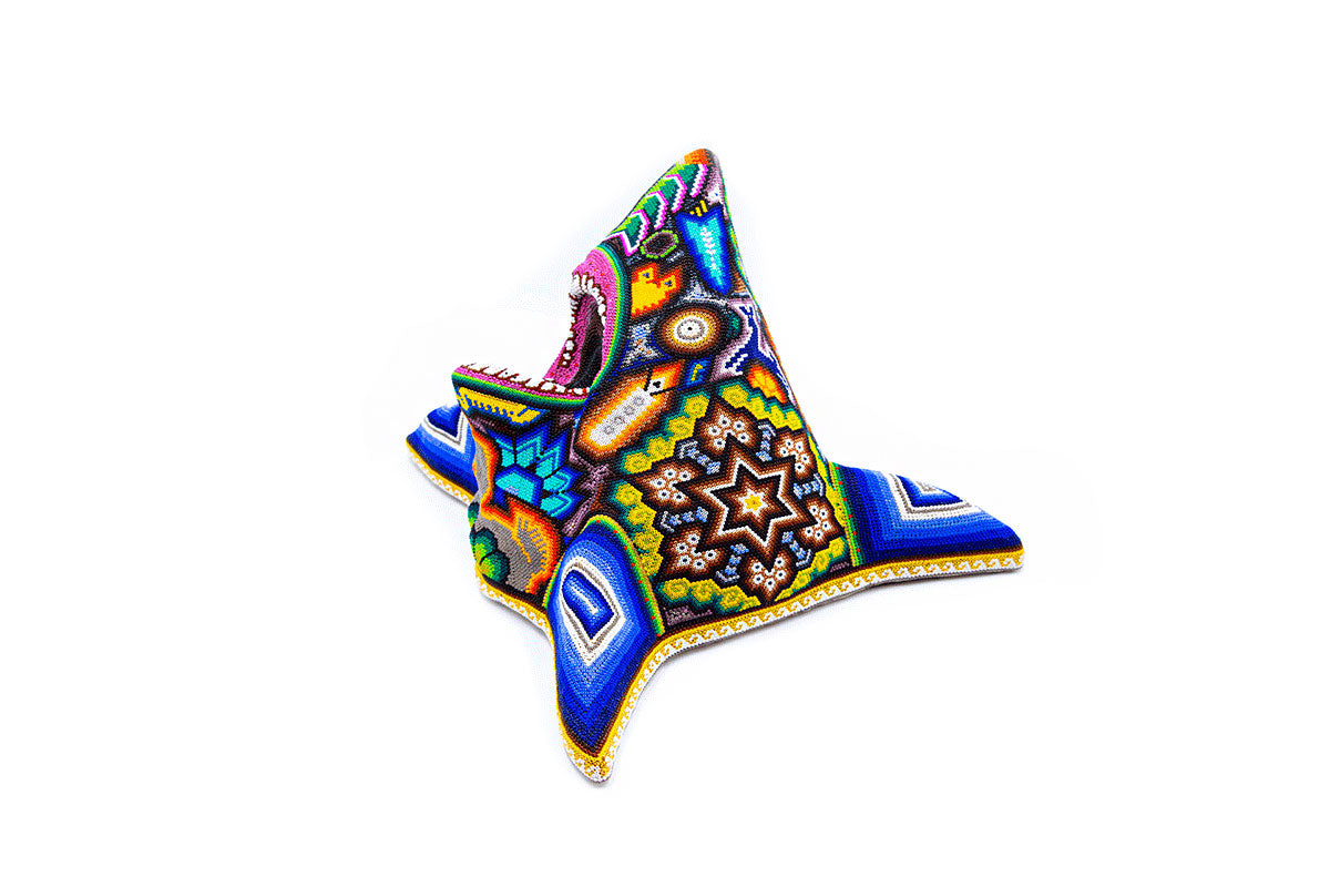 Cabeza Tiburón - Obra de Arte Huichol