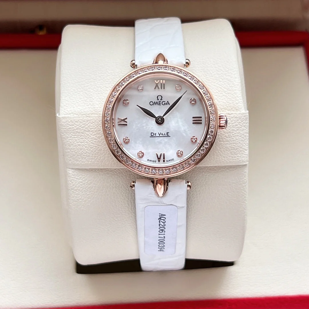 Omega Watch De Ville 27.4mm Pink Gold Mop Pearl Dial