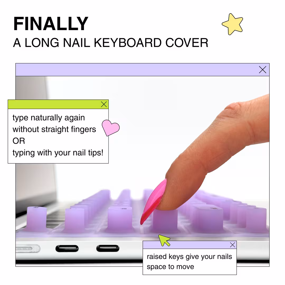 Tippy Type  Long Nail Keyboard Cover for Apple - Circles