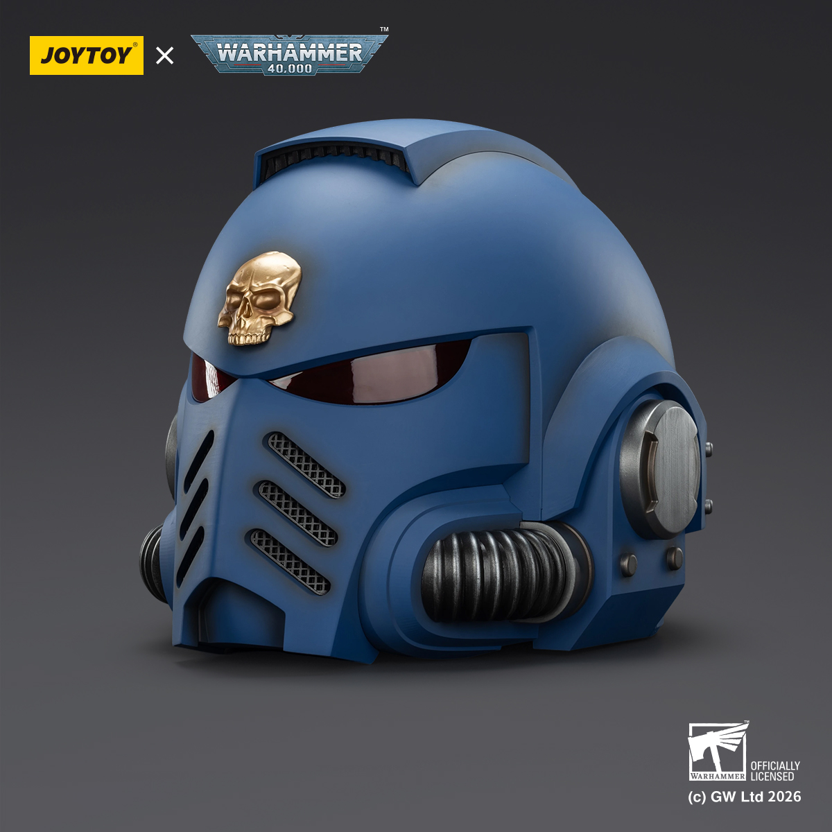JOYTOY Warhammer 40k 1: 1 Ultramarines Captain MkX Helmet & Display Stand - JOYTOY WORLD
