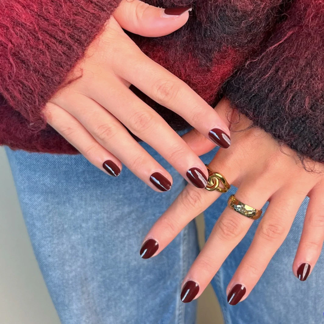 Gel Nail Sticker Burgundy Red