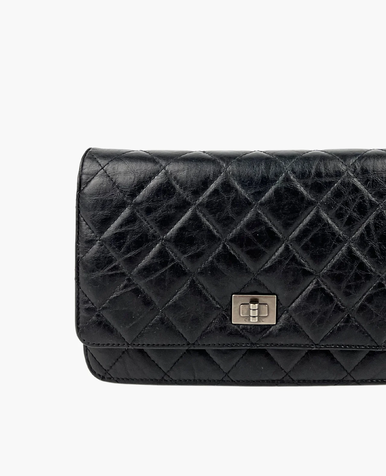 Chanel WOC Reissue 2.55 Aged Calfskin Black RHW wallet card holder