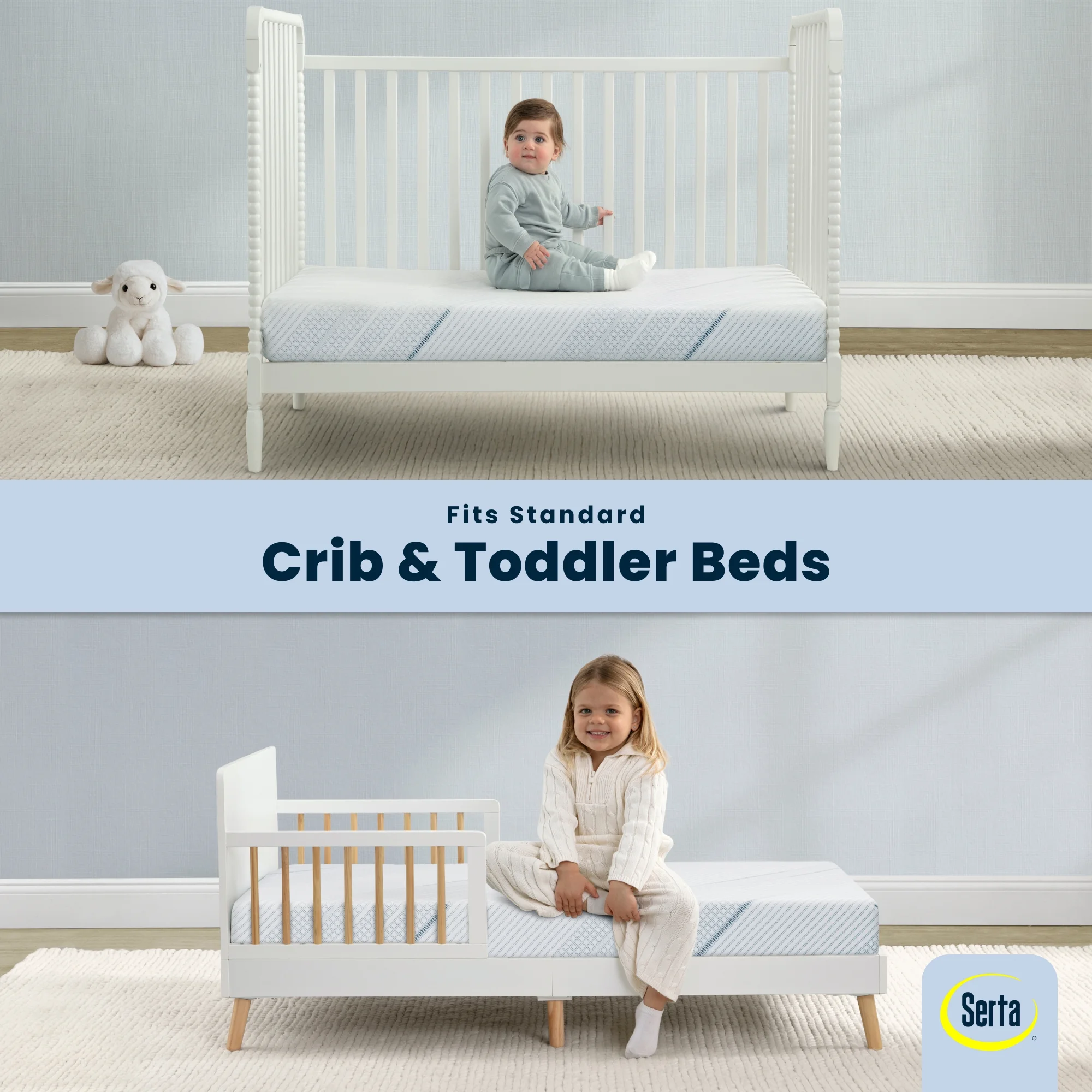 Serta Signature Dual Sided 5" Crib /Toddler Mattress in a Box, GREENGUARD Gold, Firm Plant-Based Foam