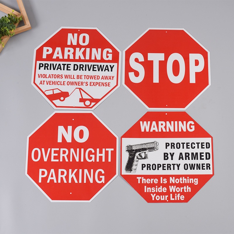 Amazon ground-mounted aluminum pole 24HOUR camera warning sign, courtyard aluminum reflective sign