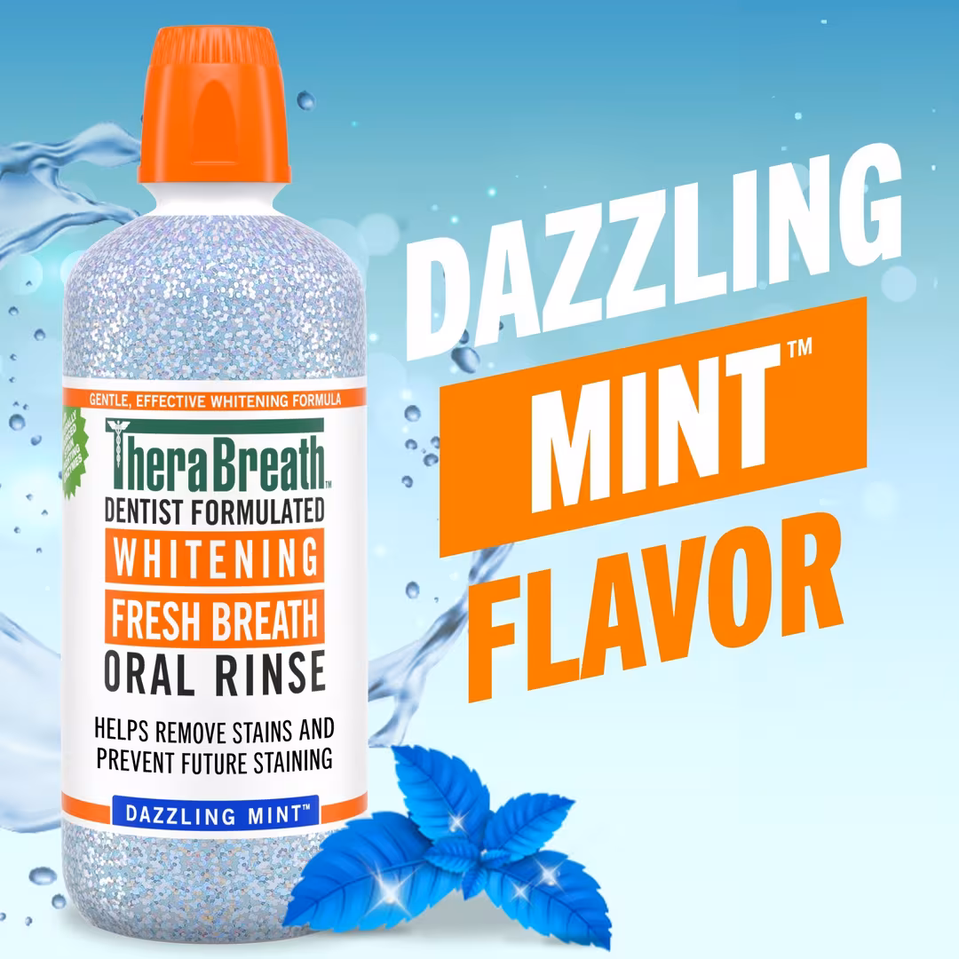 TheraBreath  Whitening Fresh Breath Oral Rinse Dazzling Mint