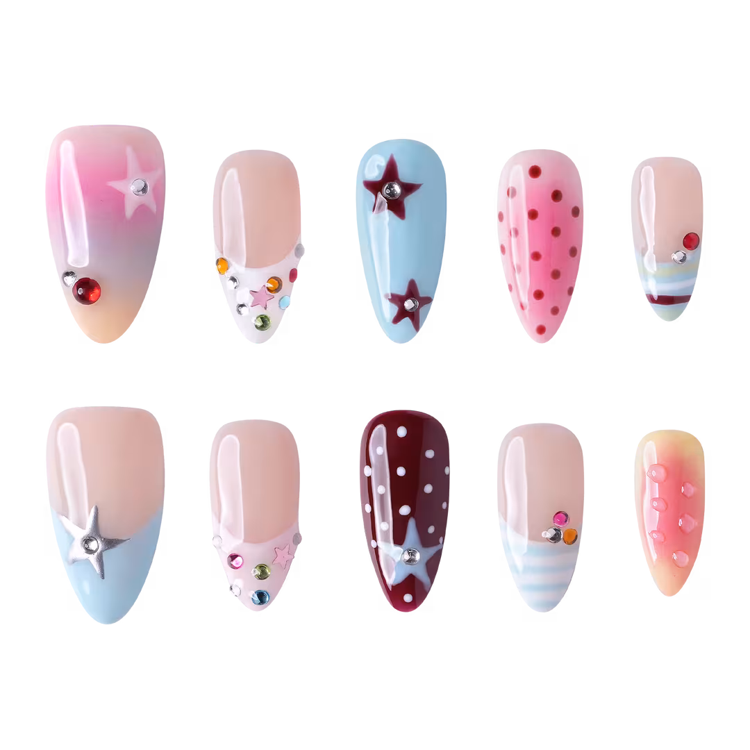 3H Nails  LA - Medium Almond Press-On Nails
