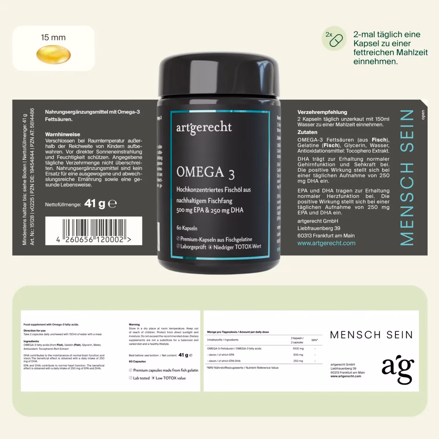 OMEGA 3 - hochwertige Omega-3-Fettsäuren aus nachhaltigem Fischöl