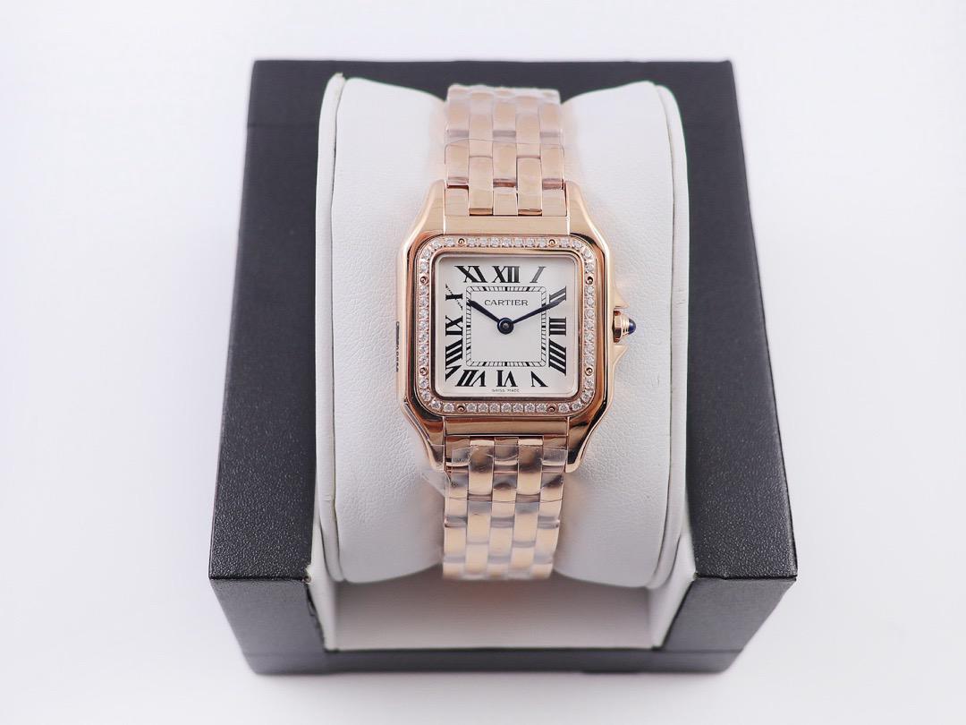 CARTIER Watch SANTOS LADY QUARTZ ROSE GOLD DIAMOND