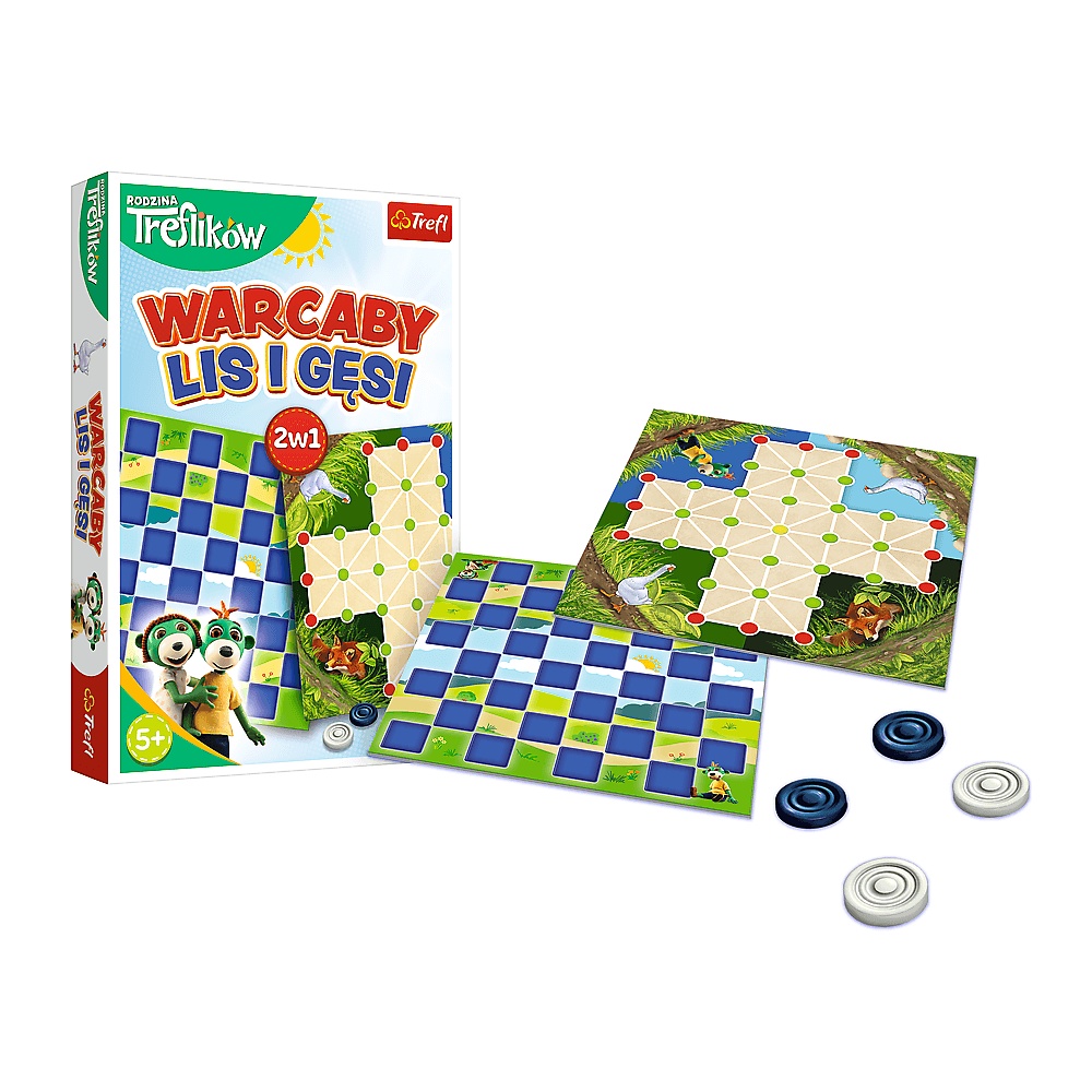 Gra Planszowa Warcaby, Lis I Gęsi Rodzina Treflików