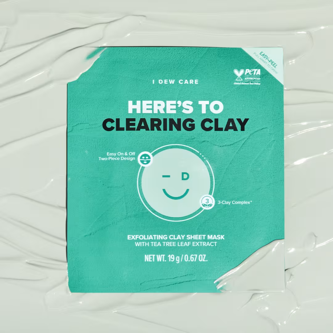 I Dew Care  Here's To Clearing Clay Exfoliating Sheet Mask