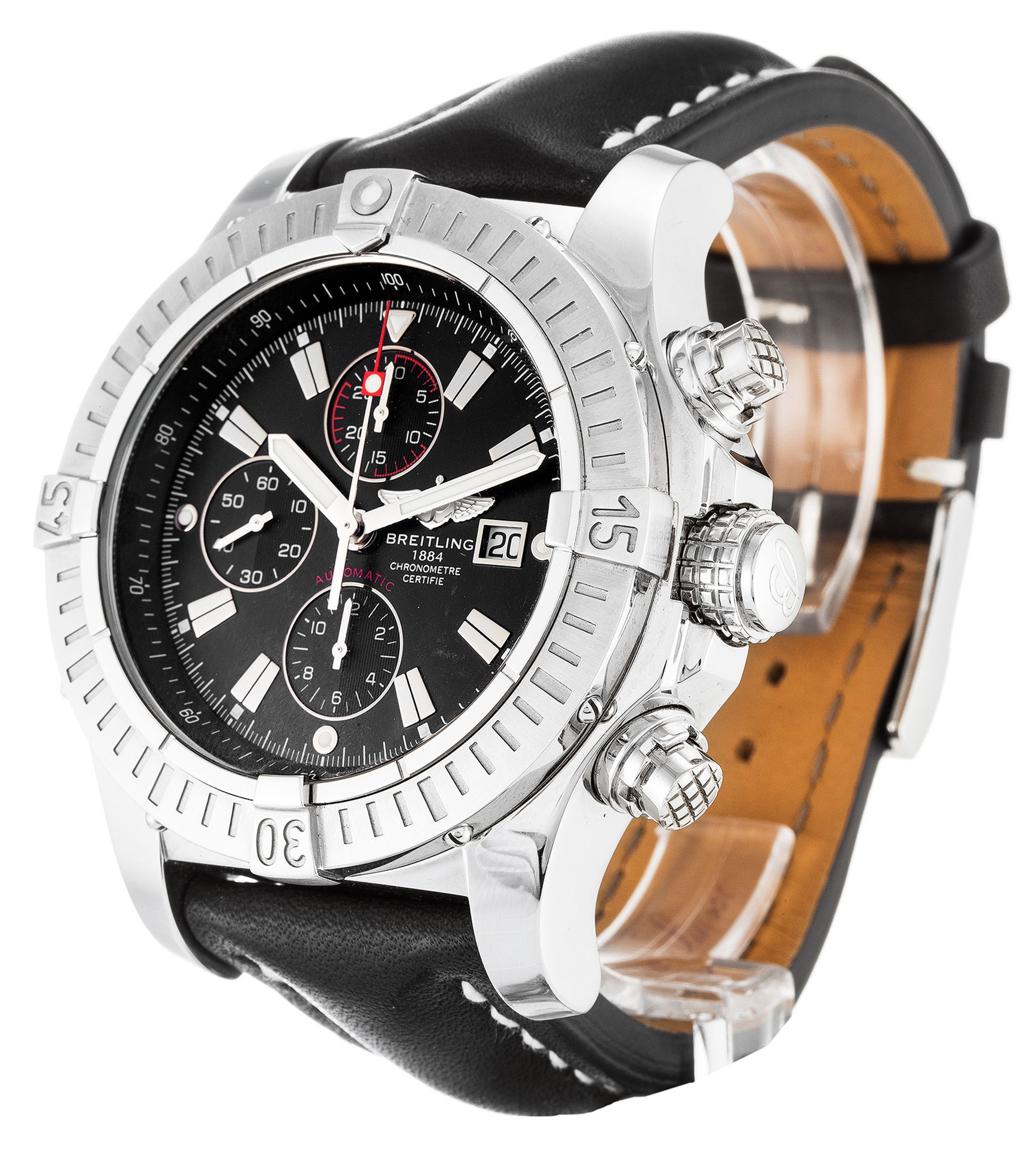 Replica Breitling Super Avenger Black Dial Stick Markers A13370