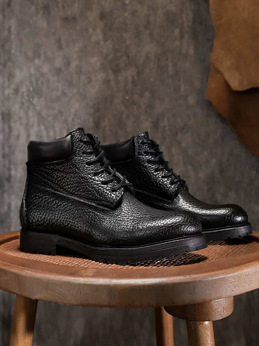 Goodyear bison leather tooling locomotive Martin rhubarb boots