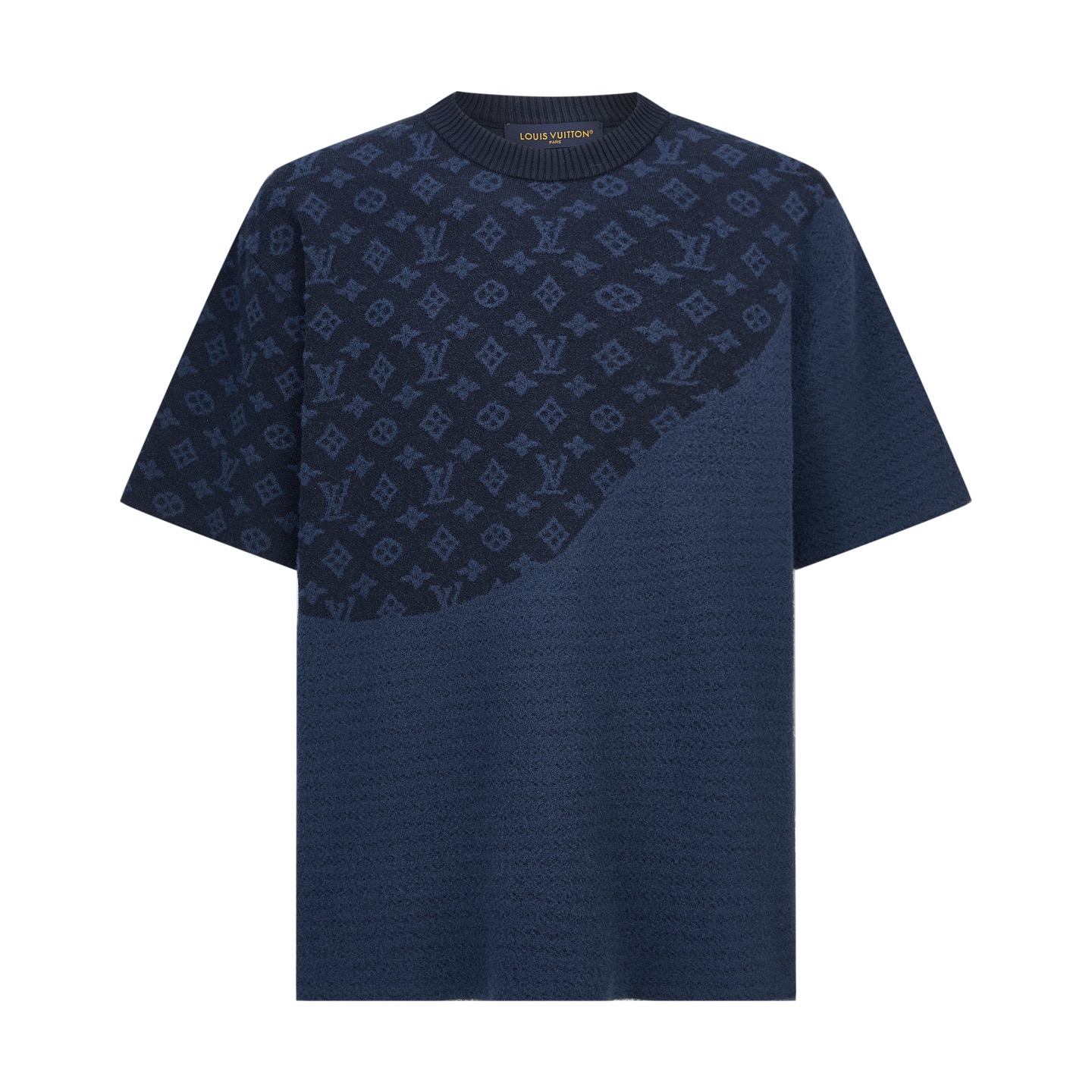 LV Graphic Jacquard Short-Sleeved Crewneck - Men - Ready-to-wear
