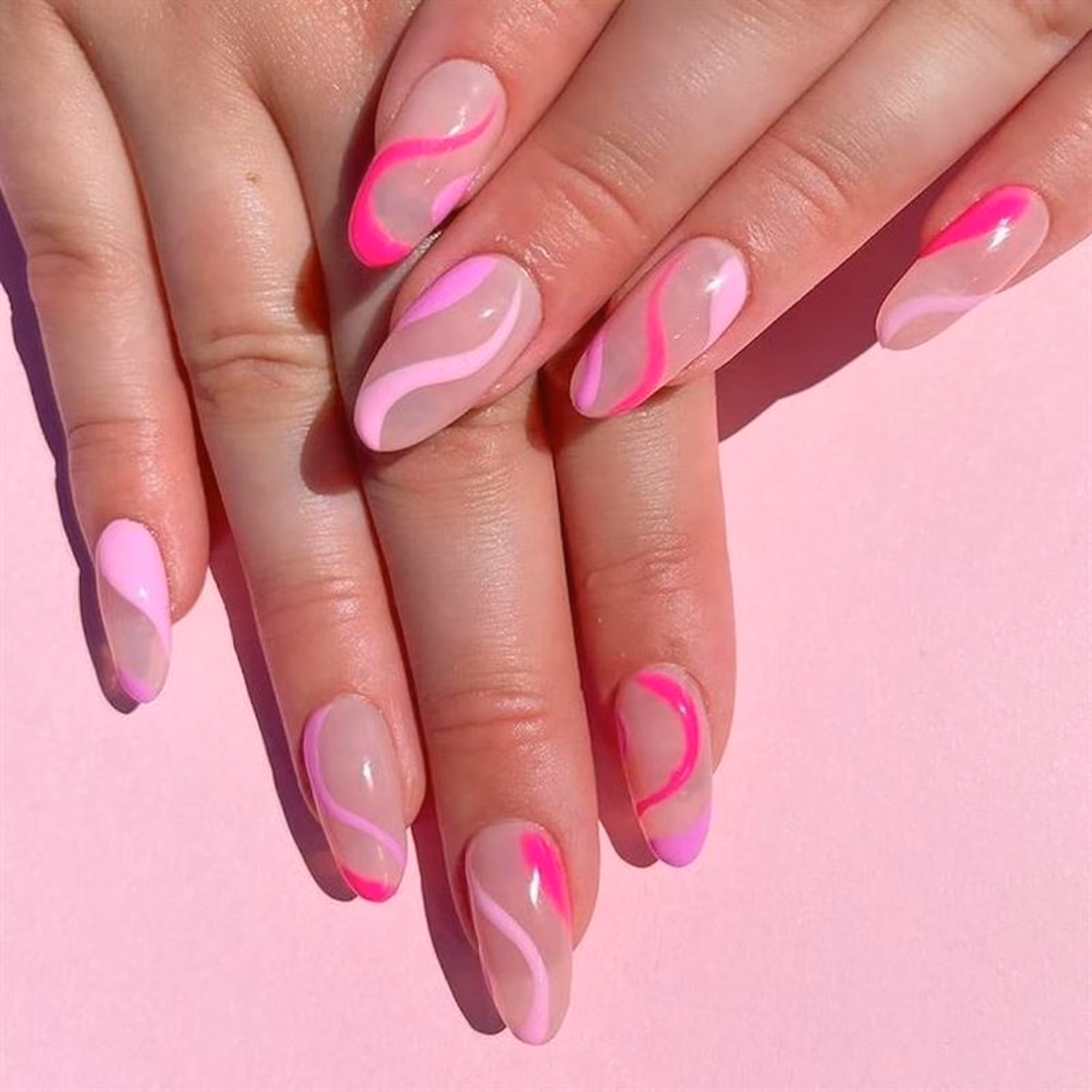 Pink Swirl Medium Almond