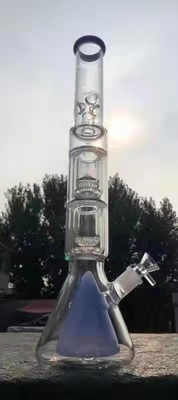 21 Quad Perc Glass Beaker Bong