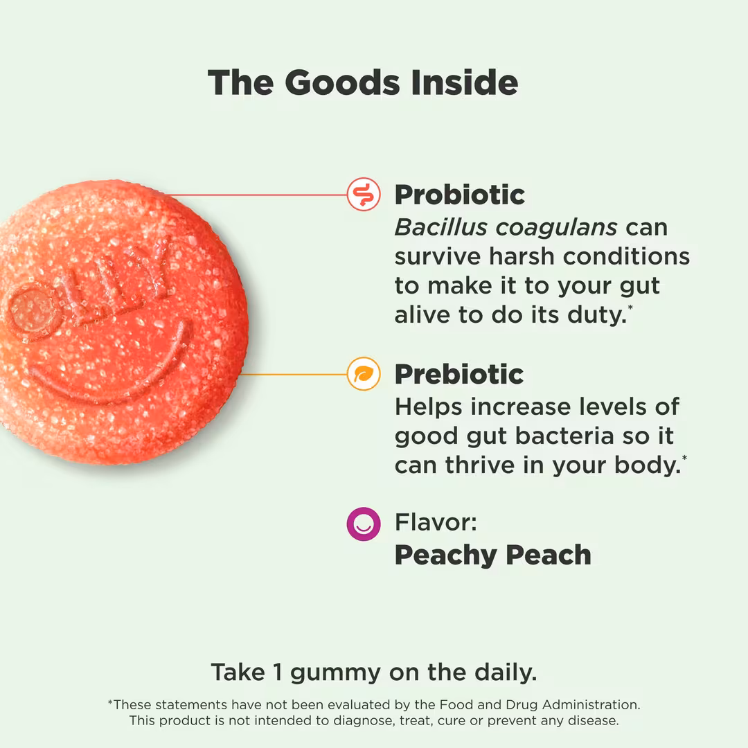 OLLY  Prebiotic and Probiotic Gummy Supplement