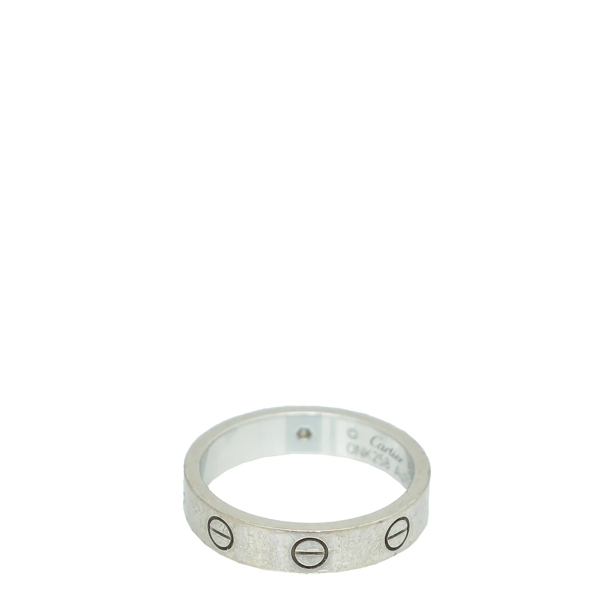 Cartier 18K White Gold Diamond Love Wedding Band Ring 53