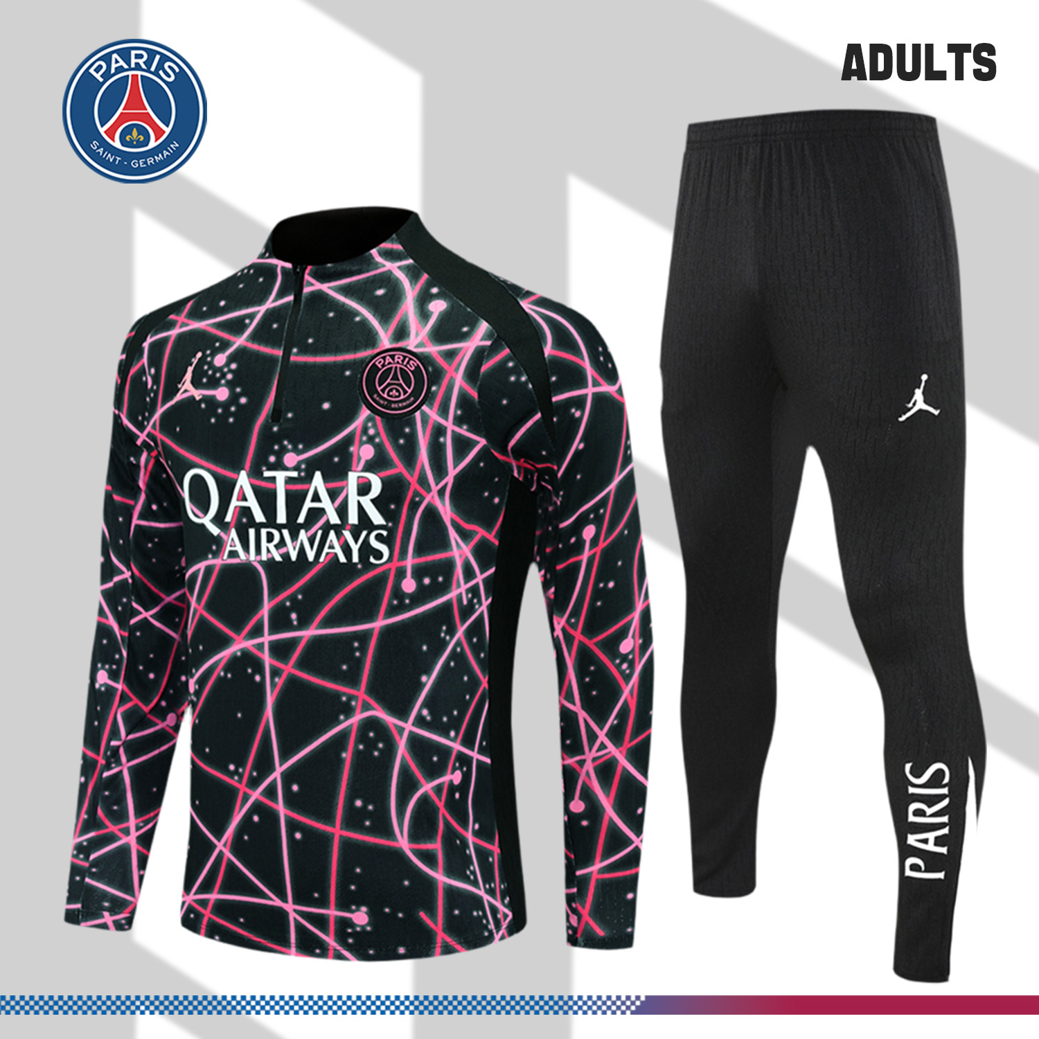 2025/2026 Paris Saint-Germain Half-Zip Tracksuit (Adult Kit)