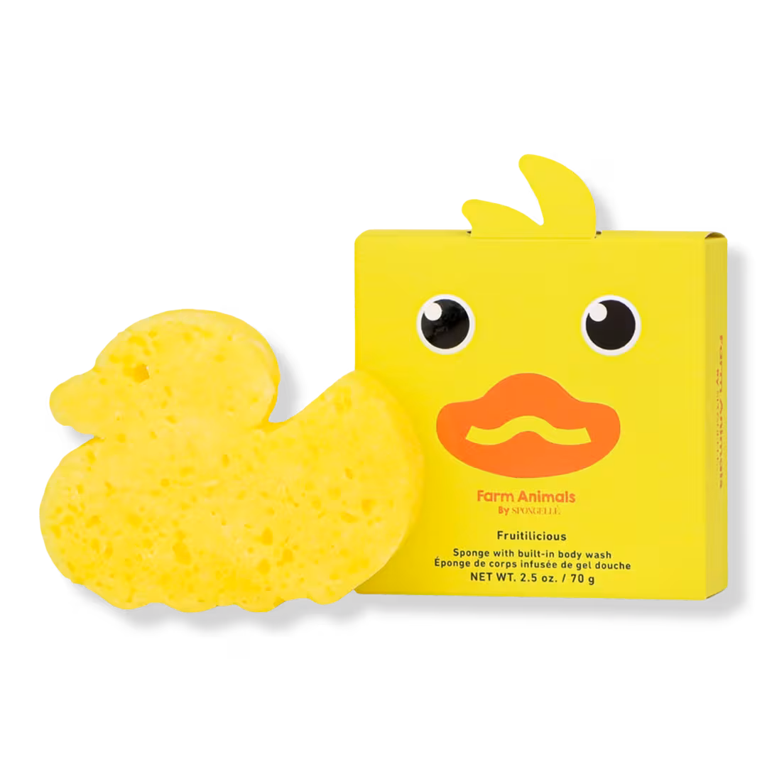 SPONGELLE  Danny DuckFarm Animals Body Buffer | Kids Body Wash Infused Buffer