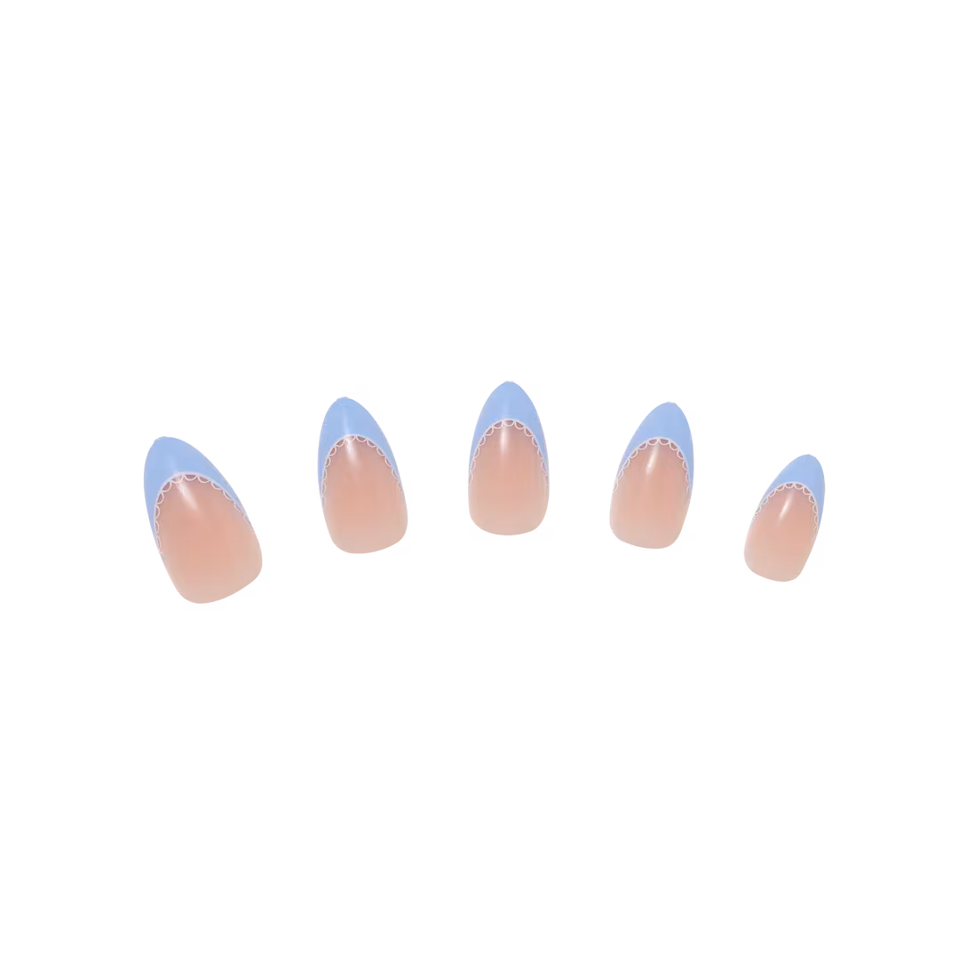 Nail Reformation  Blue Chantilly Press On Nails