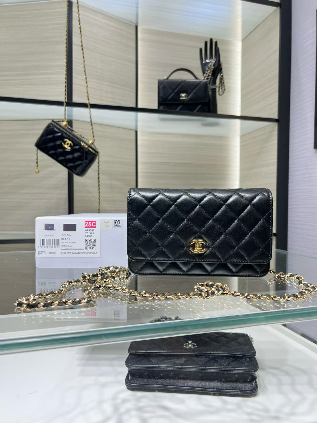 Chanel Lambskin Quilted CC Wallet on Chain
