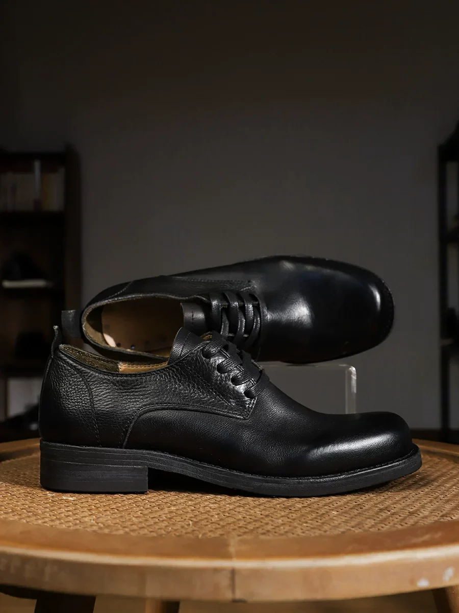Men's handmade washed cowhide casual leather shoes
