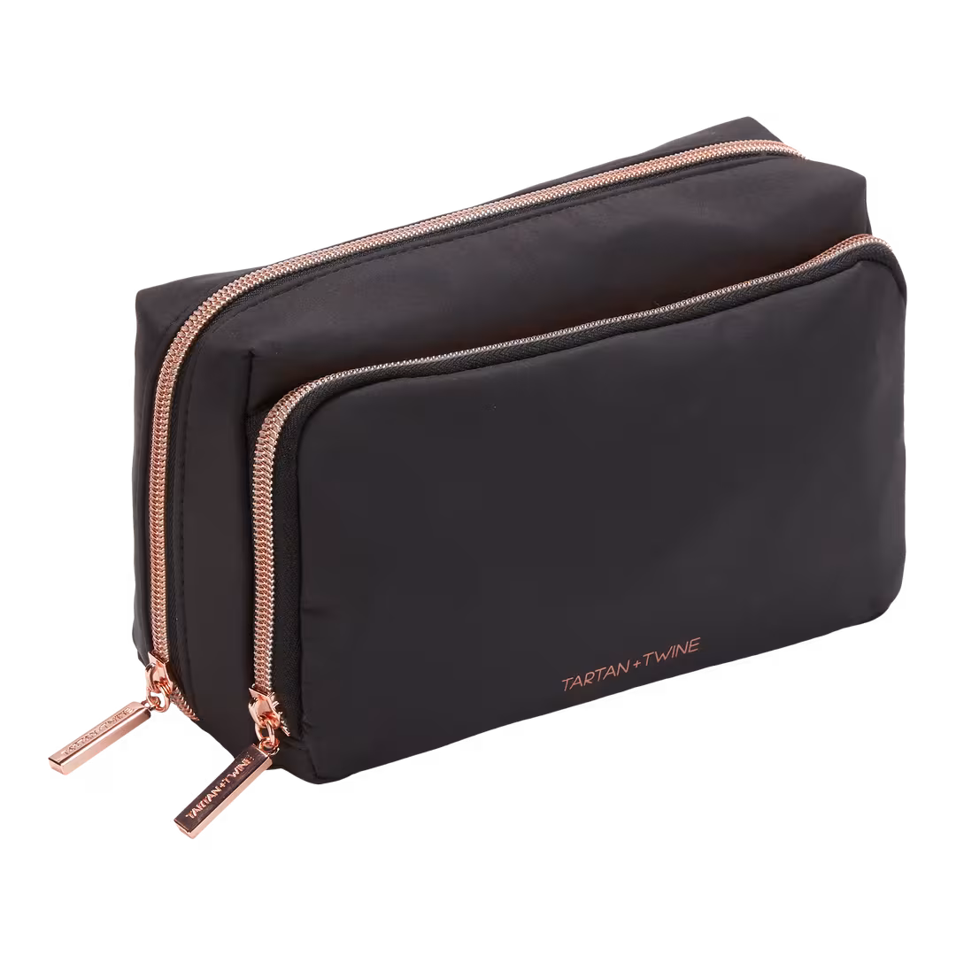 Tartan + Twine  Basics Black Double Zip Organizer