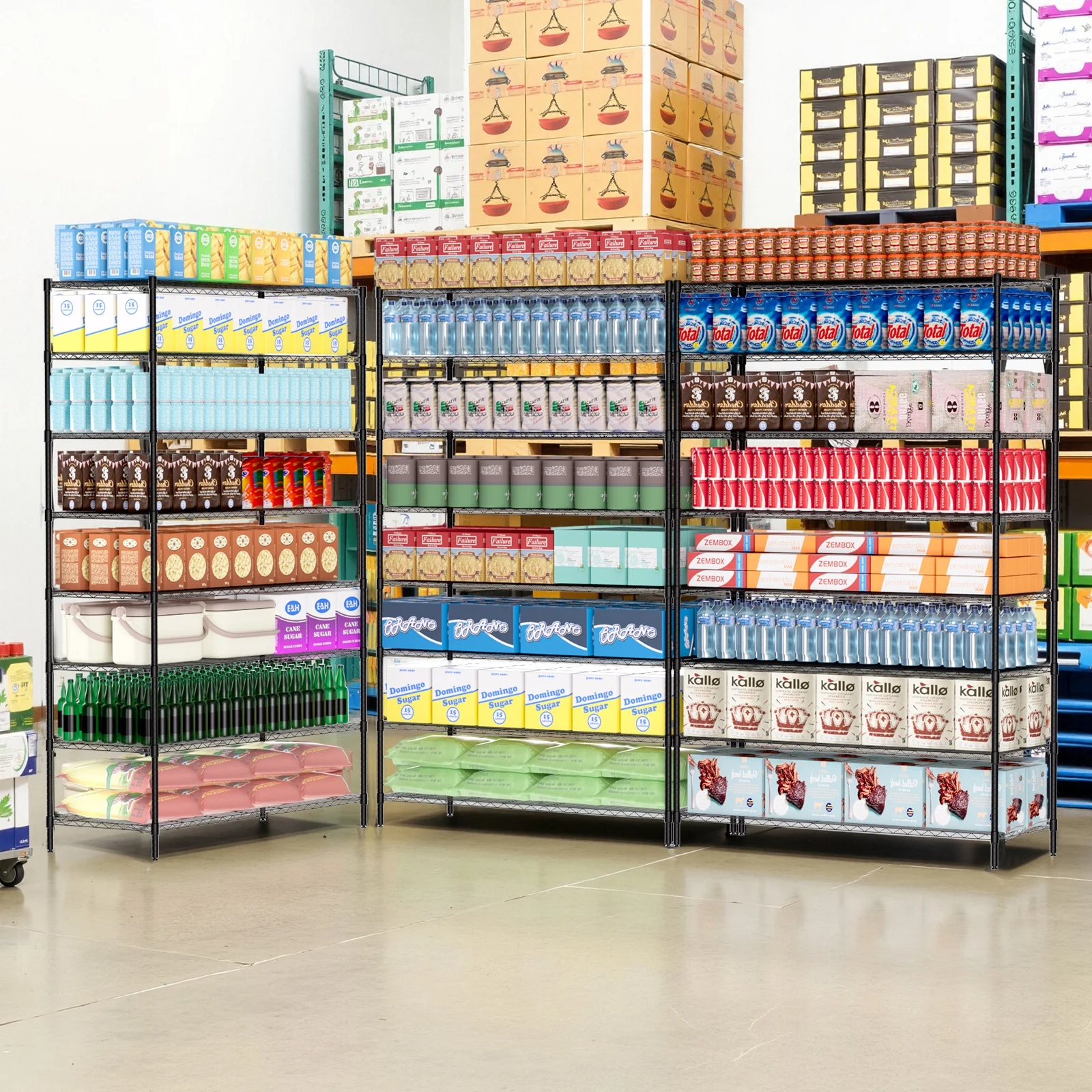 Finnhomy 4000LBS 8-Tier Wire Shelving Unit Adjustable Steel Wire Rack, 18x48x80.2 inches with 8 Shelves Metal Rack