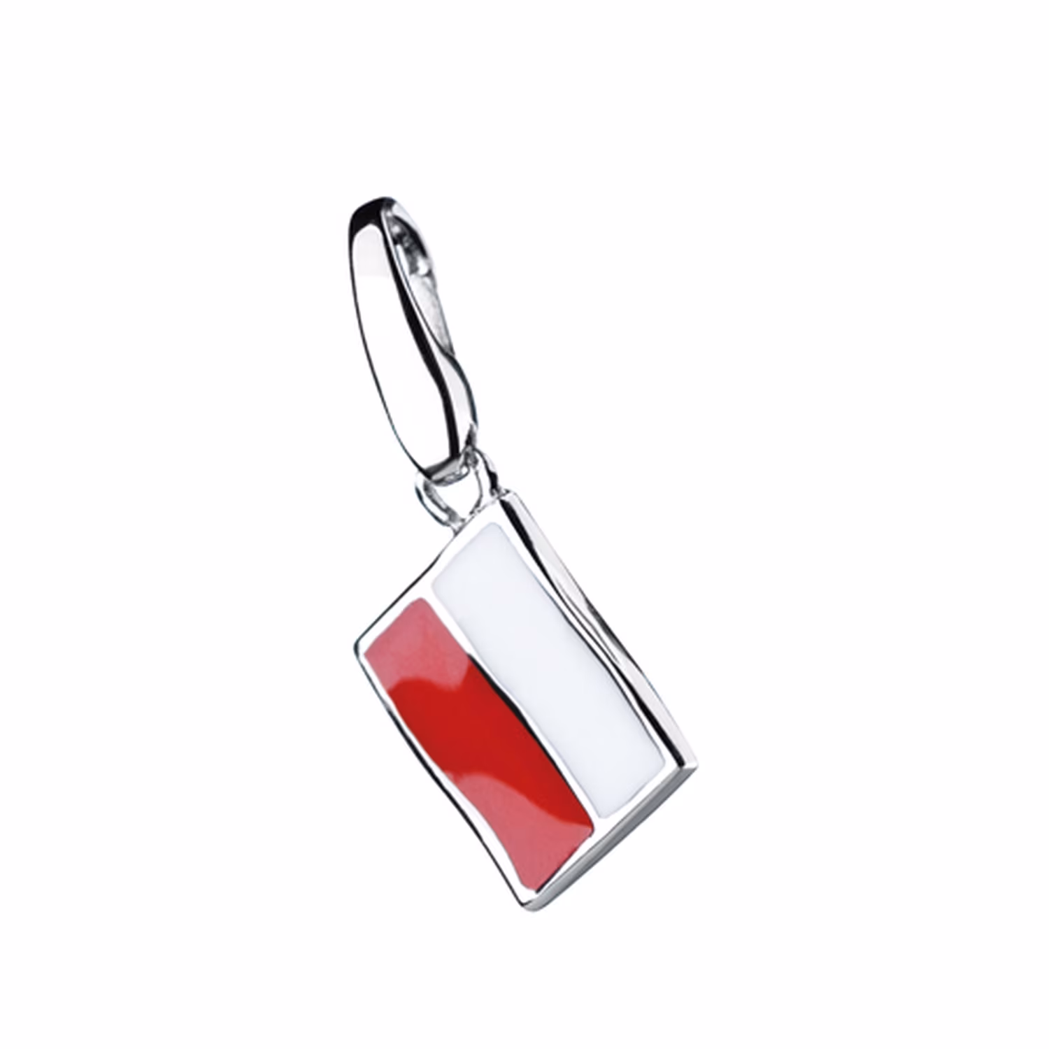 Charm Flagge Polen, Silber 925