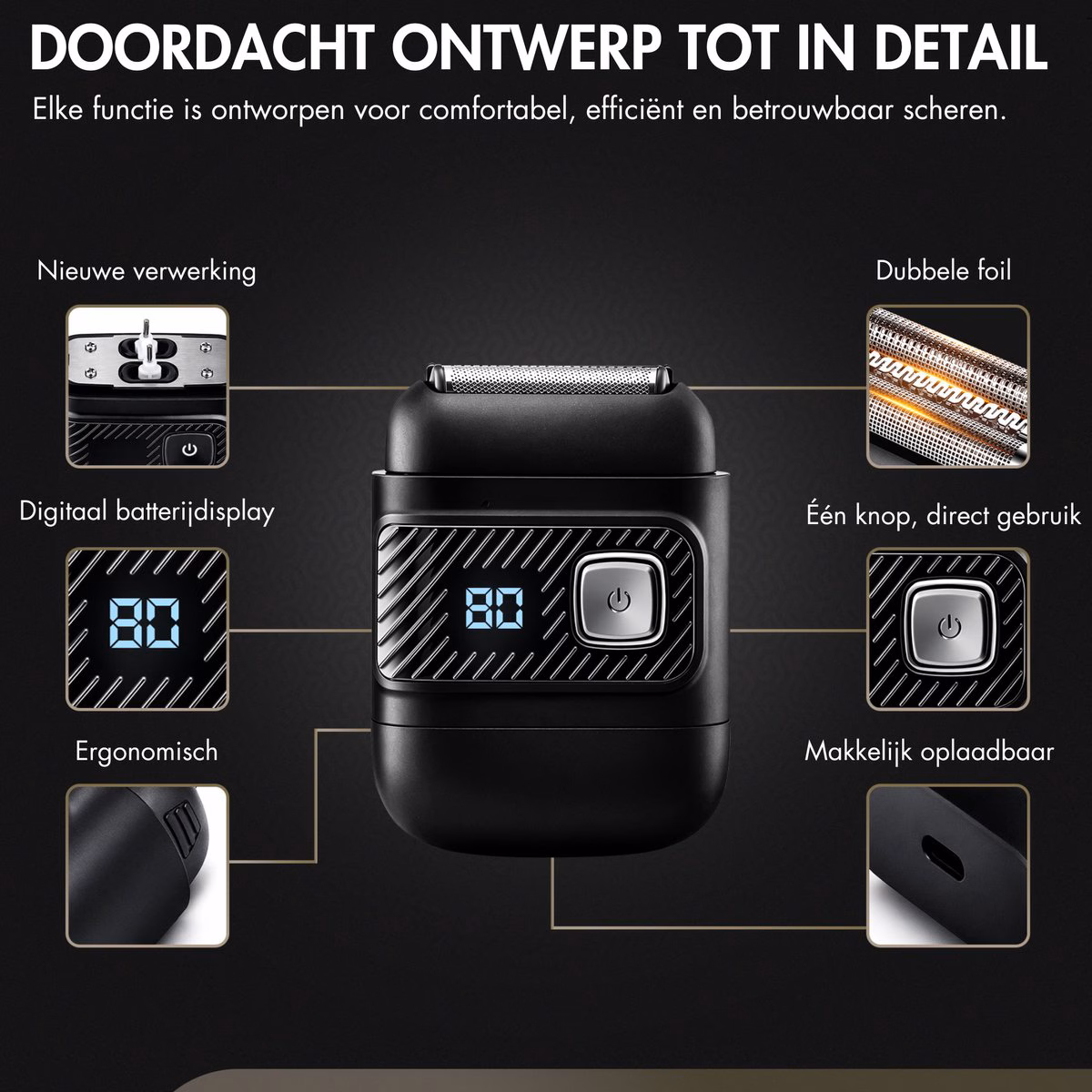Folienrasierer mit Doppelklinge Herrenrasierer Elektrorasierer