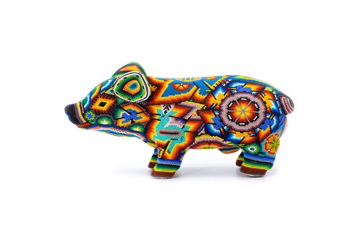Cerdo Ibérico - Obra de Arte Huichol