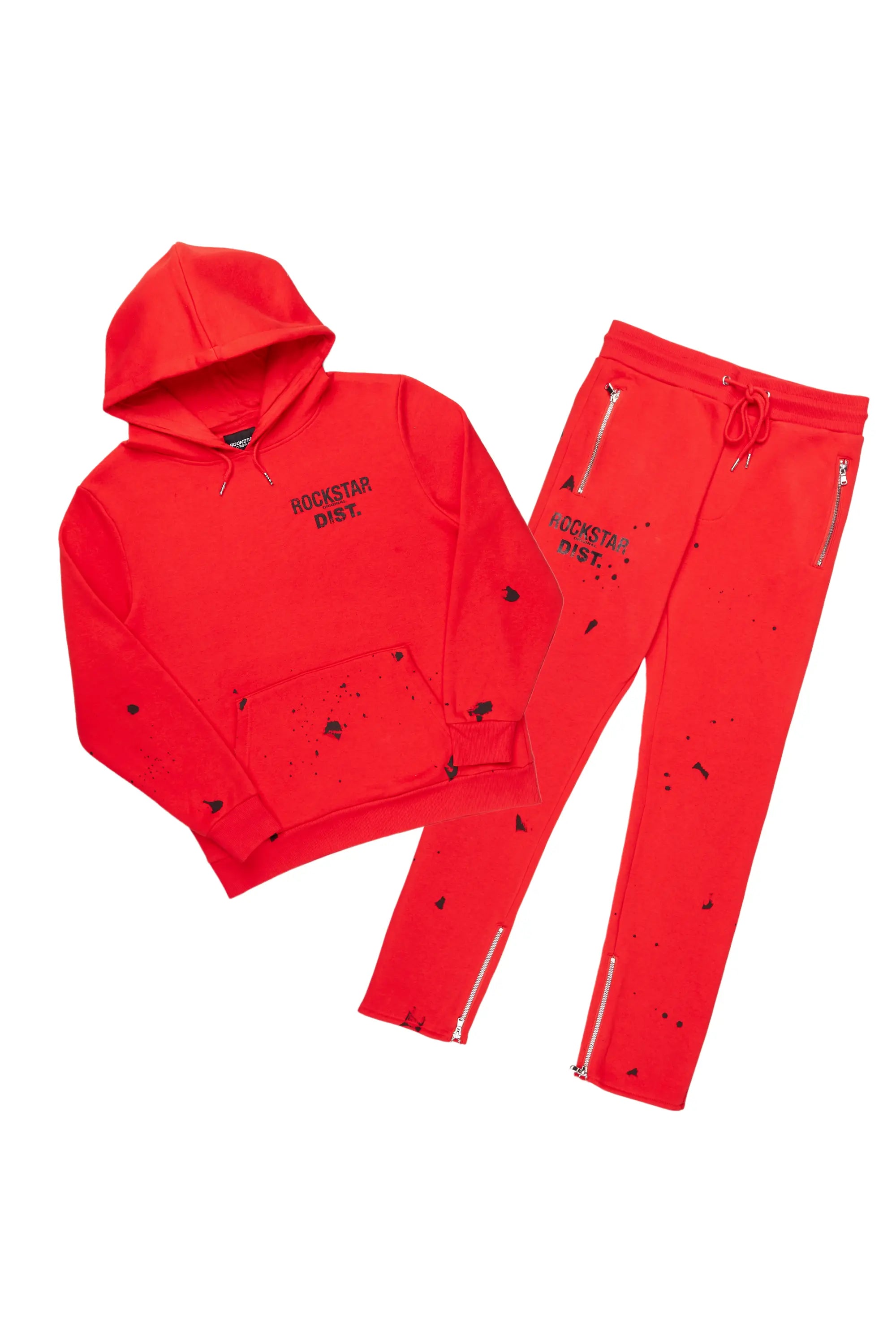 Raffer Red Slim Fit Track Set