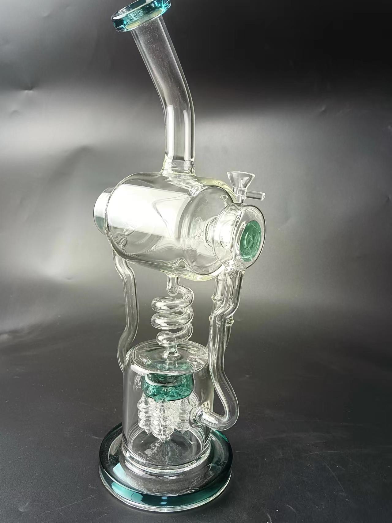 15 Spiral Coil Recycler Bong