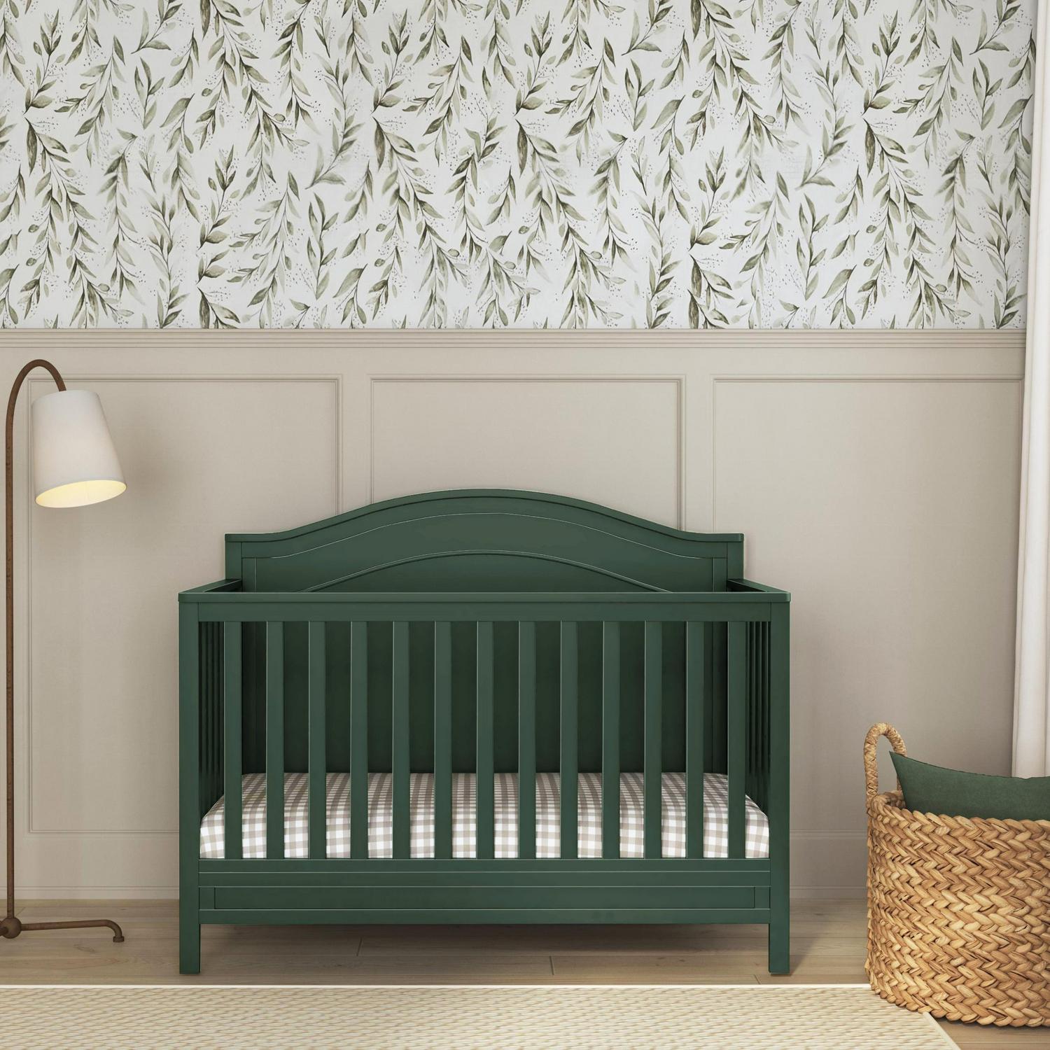 DaVinci Charlie 4-in-1 Convertible Crib. Greenguard Gold Certified. Forest Green