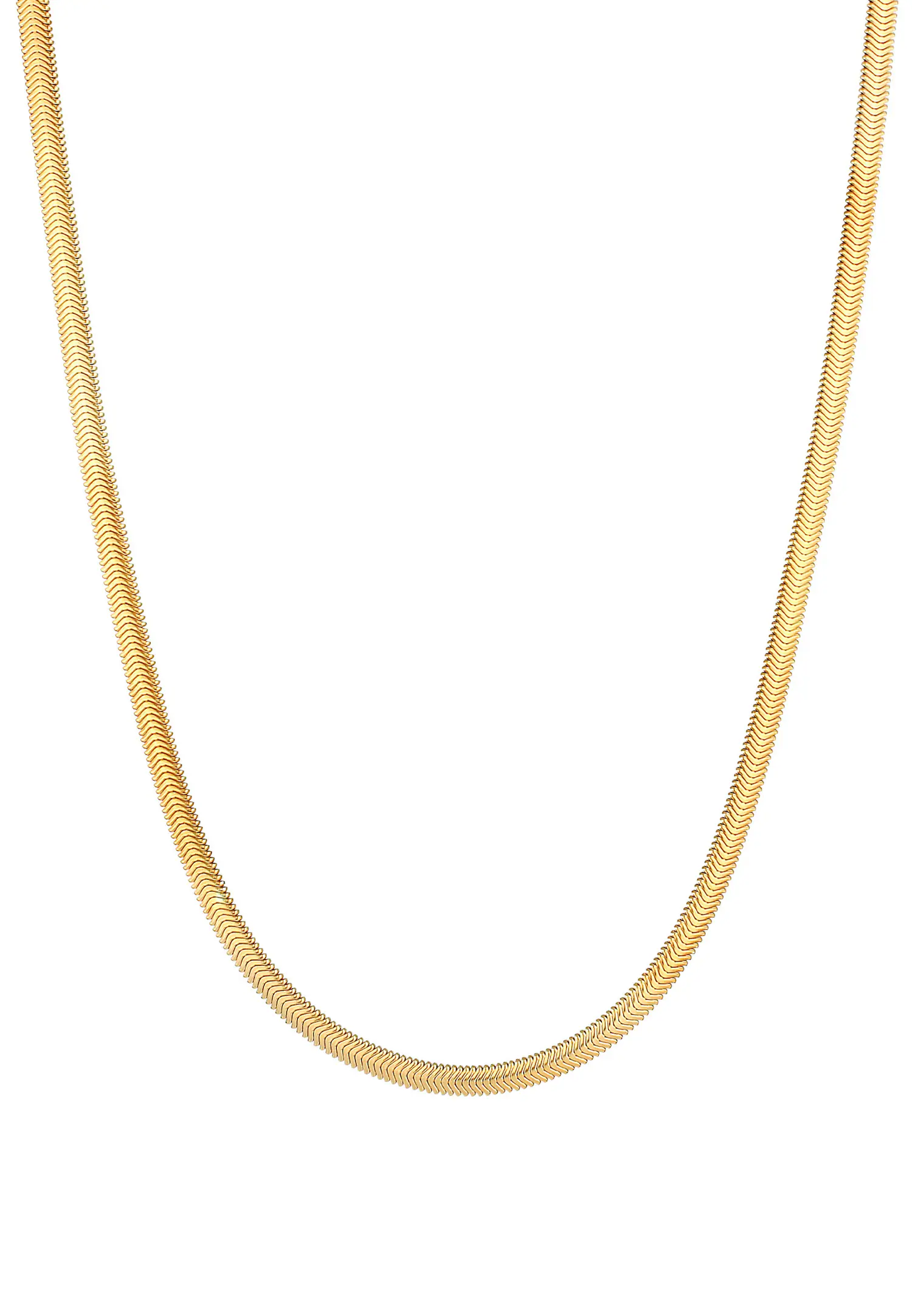 Flach Elegant Schlangenkette Fischgräte 925 Silber