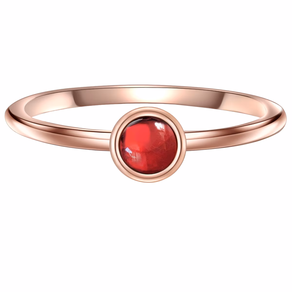 Ring aus Sterling Silber in roségold mit Granat