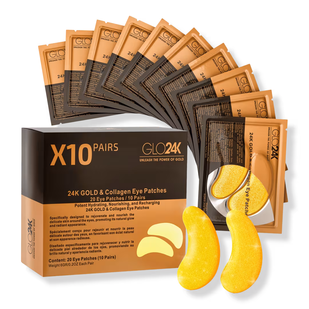 Glo24k  24K Gold Collagen Eye Patches (10 pack)