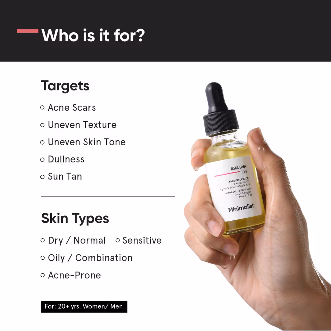 Minimalist  AHA BHA 10% Daily Exfoliator for Beginners