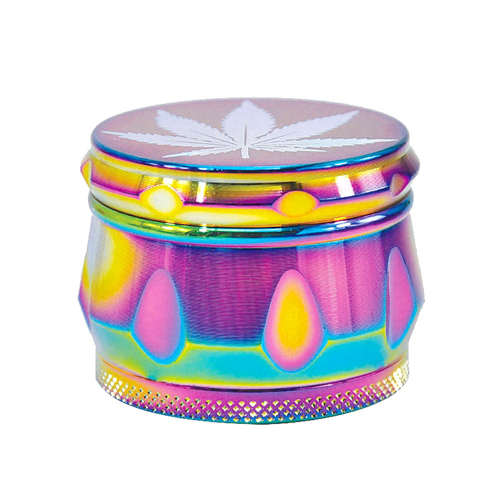Rainbow Magnetic Lid Zinc Alloy Herb Grinder 4 Piece