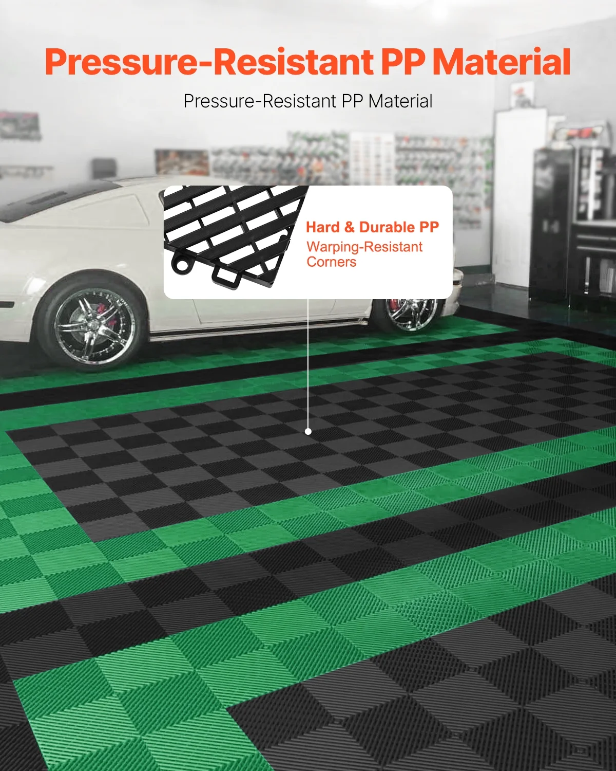 KFFKFF Drainage Floor Mat Set, 12�� x 12�� Modular Interlocking Padding, Set of 55 Connectable Drainage Mats, Slip-Resistant Black PP Drainage Floor and Bath Mat, Suitable for Garage, Garden