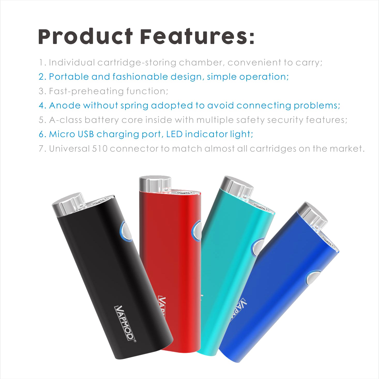 VAPMOD PICO mini 510 Thread Battery