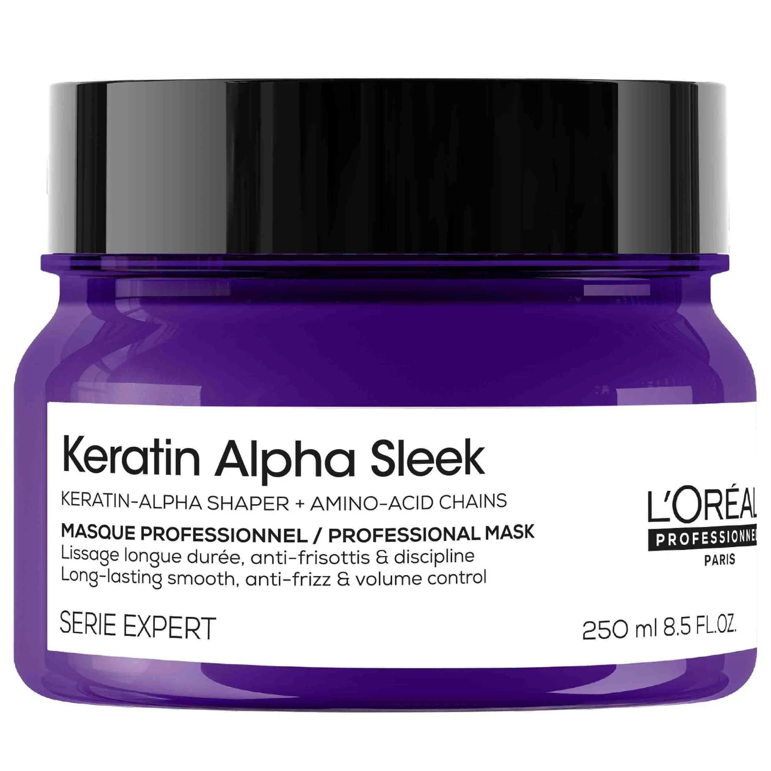 Keratin Alpha Sleek Professionelle Haarmaske gegen krauses Haar, die das Haar bändigt, es tiefenwirksam pflegt und ihm Geschmeidigkeit und Glanz verleiht