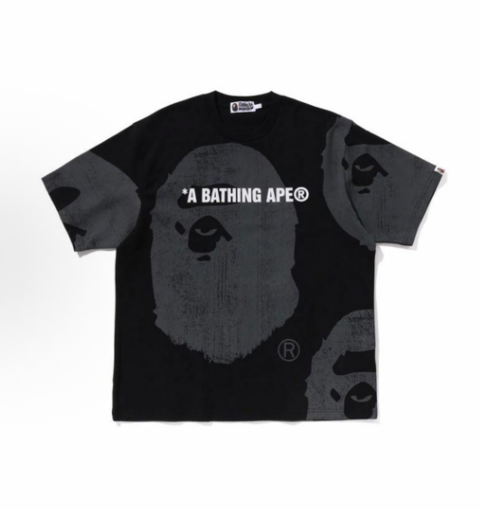 BAPE Multi Ape Head Lettering Tee Black