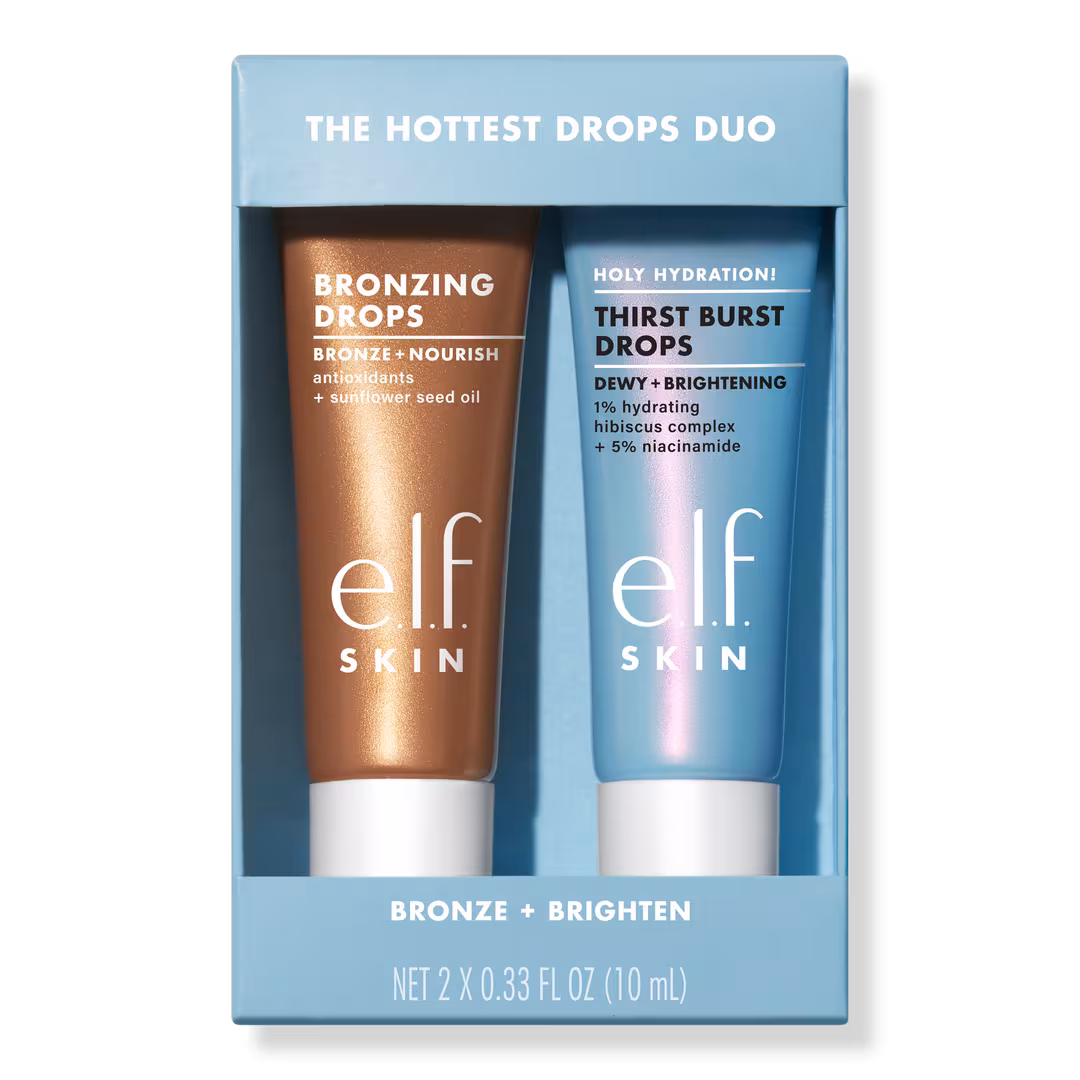 e.l.f. Cosmetics  The Hottest Drops Duo: Bronzing Drops & Holy Hydration! Thirst Burst Drops
