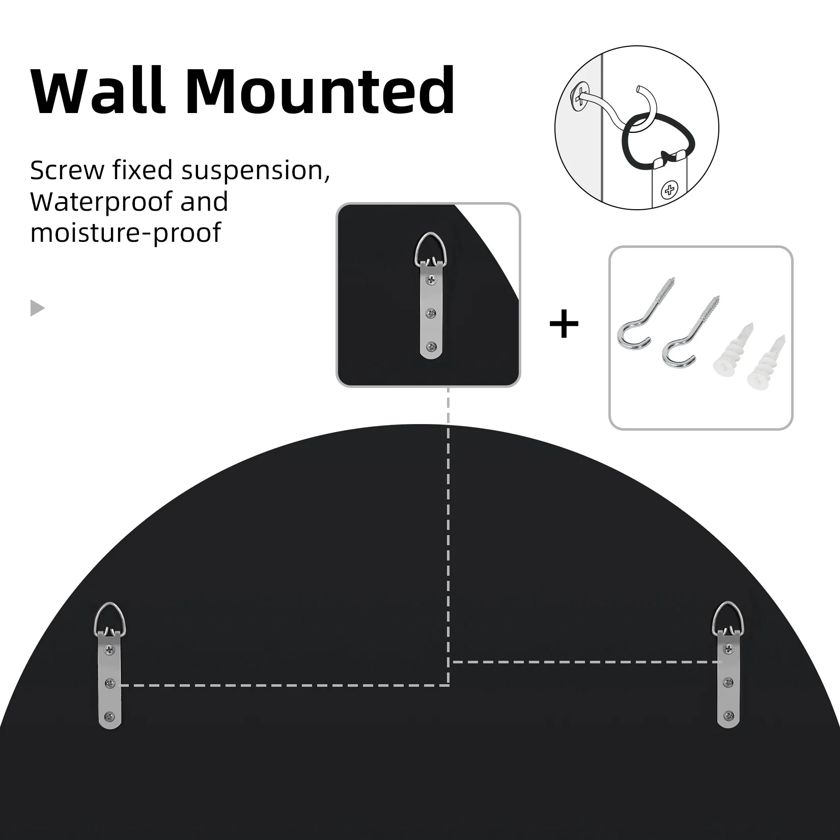 fliptrade Large Round Accent Beveled Wall Mirror 24"